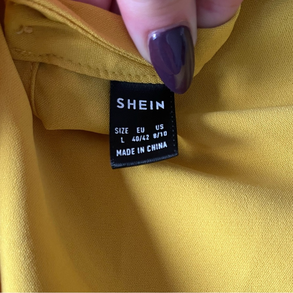 Yellow Button-Cuff Women's Top SHEIN - Picture 9 of 9